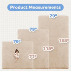 1.3" Thick Baby Floor Play Mat 79x158, Basic Padded Foam Mat for Tummy Time Crawling, Non Slip Cushioned for Babies Toddlers Infants Kids (Beige)