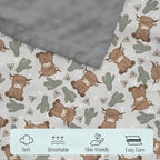 Mink Baby Boy Girl Blankets Boho Highland Cow Cactus, Gray Western Cowboy Soft Double Layer Dotted Backing Receiving Swaddle, Newborn Infant Toddler Nursery Crib Bedding Shower Gift 30" x 40"