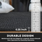 KOZYFLY Washable Area Rug 5x7 ft Rubber Backed Non Slip Rugs for Living Room Braided Cotton Bedroom Rug Woven Office Rugs Indoor Floor Carpets for Dining Bedroom Living Room, Black/Dark Grey