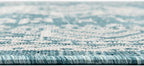 Rugs.com Outdoor Aztec Collection Rug – 5' x 8' Aqua Flatweave Rug Perfect for Living Rooms, Large Dining Rooms, Open Floorplans