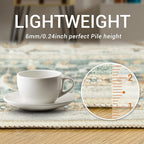8x10 Area Rugs for Living Room, Vintage Washable Rug with Non-Slip Backing, Stain Resistant Large Area Rug for Dining Room, Soft Rugs for Bedroom (Green/Light Grey, 8'x10')