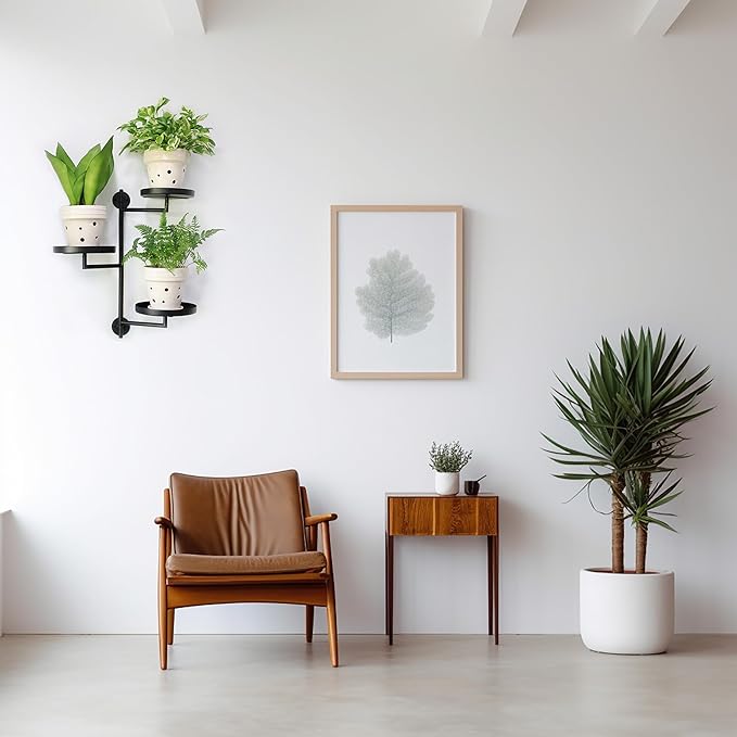 Rotating Window Wall Plant Shelves Stand Holder, 3 Tiered Metal Floating Plant Shelf Hanger Indoor , Window Sill Gifts