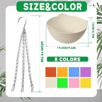 8 Pack 8 Inch Plastic Self Watering Hanging Planters,Colorful Hanging Basket Planter with Drainer and Metal Chain,Garden Flower Plant Pot Container for Indoor Outdoor Plants,8 Colors