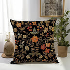 William Morris Abstract Vintage Print Floral Velvet Design Throw Pillow Covers Home Decor, Retro Art Decor Pillowcase Cushion Cover for Bed Sofa Living Room, Square 18x18inch (Black-Floral)