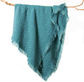 lifein Fall Throw Blanket for Couch-Soft Boho Bed Throw Blanketss,Cozy Knitted Teal Waffle Throw,Small Farmhouse Lightweight Blanket&Throws for Autumn,Woman,Chair,Sofa,Home Decor(Teal Blue,50 * 60")