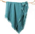 lifein Fall Throw Blanket for Couch-Soft Boho Bed Throw Blanketss,Cozy Knitted Teal Waffle Throw,Small Farmhouse Lightweight Blanket&Throws for Autumn,Woman,Chair,Sofa,Home Decor(Teal Blue,50 * 60")