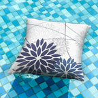 DFXSZ Blue Flower Pillow Covers 20x20 Inch Set of 2 Dark and Light Blue Colored Pillow Farmhouse Outdoor Waterproof Decor for Patio Funiture Garden Summer Floral Polyester Square Cushion Cover 01D20