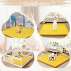 Waterproof Baby Play Mat for Floor Memory Foam 50 * 50 Cushion Playpen Playmat Tummy Time Crawling Mat Nursery Rug Thick Pad Create Soft & Safe Area for Infants,Toddler,Kid,Yellow
