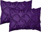 Elegant Comfort 2-Pack Sham Set Pinch Pleat Design, 1500 Premium Hotel Quality Microfiber, Stylish Design-Easy Care, Wrinkle and Stain Resistant, 2-Piece Sham Set, Pleated King, Purple