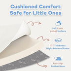1.3" Thick Baby Play Mat for Floor, 79x79 Playpen Mat, Pro Soft Flannel Foam Mats Toddler Infant Kids Crawling for Nursery Rug Playroom Living Room Waterproof Easy Care Non-Slip (Ivory)