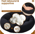 4Pcs Floor Pillows for Adults, 22x22x6 Inch Meditation Cushions, Large Round Sitting Cushion Living Room Memory Foam Pillow for Sitting (4, Black, 22x22x6 Inch)