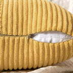 MIULEE Golden Mustard Decorative Throw Pillow Covers 18x18 Inch for Couch Bed Sofa Pack of 2 Boho Farmhouse Throw Pillows Soft Cross Corduroy Patchwork Textured Cushion Cases