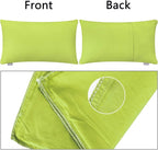 Thmyo 4-Pack 100% Cotton Lumbar Comfortable Solid Decorative Throw Pillow Case, Rectangle Cushion Cover Pillowcase Sublimation Blank Pillow Covers DIY Throw Pillowcase(12x20inch/30x50cm,Light Green)
