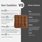 Meditation Floor Pillow Set of 2, Large Velvet Floor Pillows for Sitting, Tufted Floor Seating Cushions for Adults, Big Pillows for Yoga & Living Room, 22x22 Inch, Brown