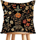 William Morris Abstract Vintage Print Floral Velvet Design Throw Pillow Covers Home Decor, Retro Art Decor Pillowcase Cushion Cover for Bed Sofa Living Room, Square 18x18inch (Black-Floral)