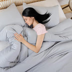 ROSGONIA California King Comforter Set Light Grey, 3pcs (1 Boho Gray Cal King Comforter & 2 Pillowcases), Soft Lightweight Bedding Blanket Quilt