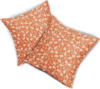 Orange Pillow Covers 18x18 Set of 2 Vintage Floral Rustic Old Style Cute Flower Print Decorative Outdoor Pillowcases Seasonal Farmhouse Throw Cushion Case Decor for Couch Sofa Bed
