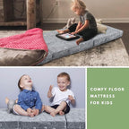 MeMoreCool Glow Dinosaur Foldable Floor Mattress for Kids, Trifold Nap Mat for Toddlers, Portable Daycare Sleeping Futon or Floor Bed, 63x26 Inch