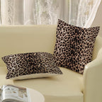Brown Leopard Pillow Covers 18x18 Set of 2 Cheetah Throw Pillows Skin Animal Print Pillow Cases Cheetah Print Room Decorative Pillows Outdoor Farmhouse Soft Cotton Cushion Case for Couch Sofa