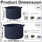 65L Large Blanket Basket,19.7" L x 19.7" W x 13" H Rope Woven Baskets with Handles, Toys Storage Bins,Laundry Basket Perfect for Living Room, Nursery,Bedroom,Home Organization,Dark Blue