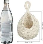 PATIKIL Hanging Fruit Baskets for Kitchen, Mini Size Teardrop Home Decor Storage Hand-Woven Wall Hanging Basket for Garlic Potato Vegetable, Beige