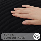 Simmore Decorative Spring Throw Pillow Covers 18x18 Set of 2, Soft Natural Plush Flannel Double-Sided Fluffy Couch Pillow Covers for Sofa Living Room, Black