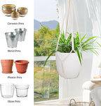 garini 3 Pack Different Size Macrame Plant Hanger,Hanging Plants Holder with 3 Hooks for Boho Home Decor(POTS NOT Included)