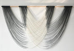 Jakalin Large Macrame Wall Hanging Black Dip Dyed Fiber Wall Art Macrame Wall Decor Boho Home Decor Bedroom Living Room,59" W x 35" L
