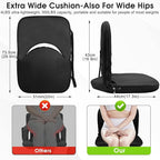 Stadium Seats Cushion for Bleachers with Strong Back Support, Folding Bleacher Seat with 20In Wide Cushion, 4LBS Lightweight, 6 Reclining Positions, Multifunctional Floor Chair for Indoor or Outdoor