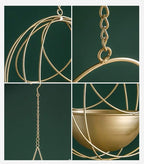 Boho Gold Metal Plant Hanger,Metal Geometric Hanging Planter, Modern Planter, Mid Century Air Plant Holder Stand, Minimalist Planter for Indoor Outdoor Home Wedding Decor