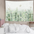 EOBTAIN Sage Green Leaves Tapestry Eucalyptus Leaf Botanical Plant Vintage Daisy Flowers Butterfly Floral Tapestries Simple Cottagecore Aesthetic Tapestry Wall Hanging Living Room Bedroo Dorm 80Wx60H