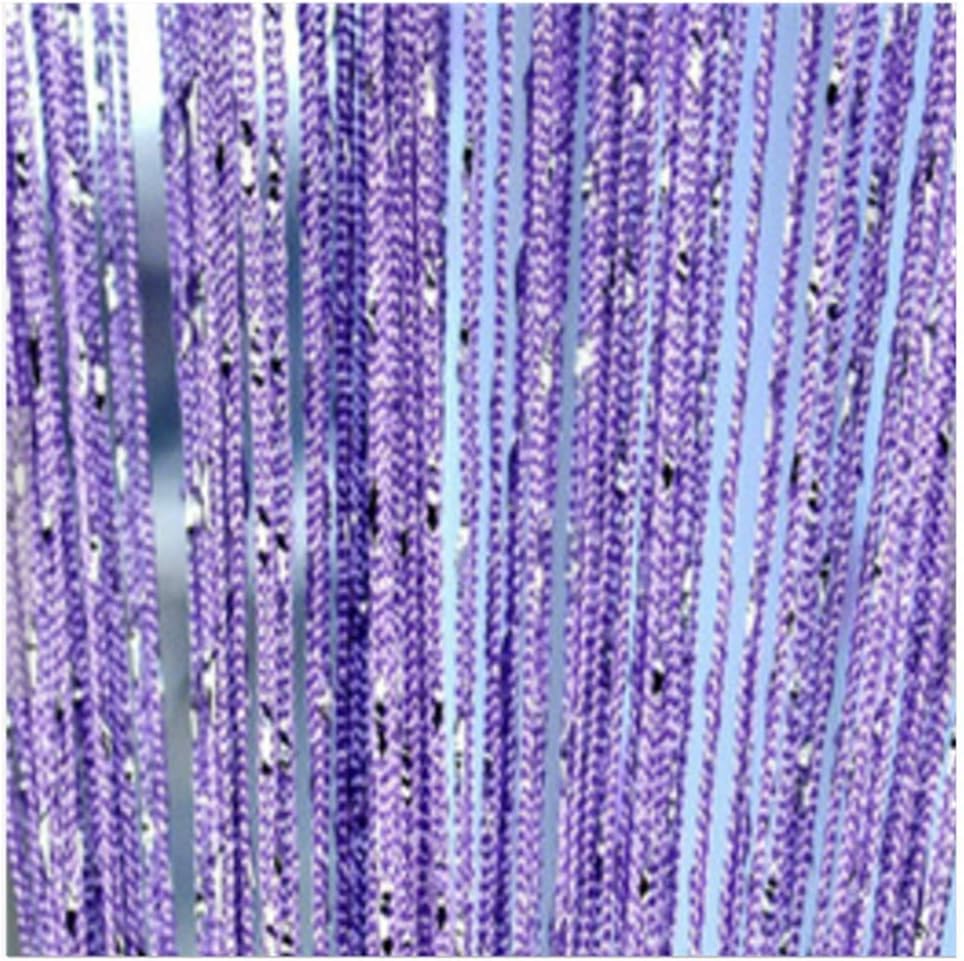 ave split Decorative Door String Curtain Wall Panel Fringe Window Room Divider Blind Divider Tassel Screen Home 100x200centimete (Light Purple18) - color: Light Purple