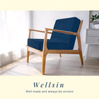 Wellsin Solid Square Floor Pillows for Adults Kids - Large Meditation Floor Pillow Seating Cushion with Thick Foam & Washable Velvet Cover, 1 Pack, 22x22x5 Inch, Dark Blue