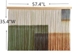 laddawan Extra Large Macrame Wall Hanging Dip-Dyed Tapestry Modern Wooden Home Wall Art for Living room Boho Handmade Wall Decor for Bedroom (Green1)