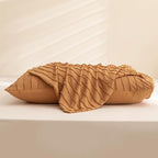 JELLYMONI Pillowcases King Size Rust 2 Pack Boho Striped Bed Pillow Covers 20x36in Polyester Envelope Pillow Shams Tufted Bohemian Textured (Pillows are not Included)