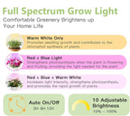 Grow Lights for Indoor Plants: Replacement Grow Light for Macrame Plant Hanger Full Spectrum Plant Light, with 3/9/12H Auto Timer Switch, 3 Colors,10 Dimming（GrowPro Spectrum）