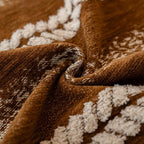 VClife Sofa Cover Bohemian Striped Pattern Couch Cover for 3 Cushion Sofa - Caramel Brown Creamy White Textured Sofa Slipcover Washable Furniture Protector for Couch Decorative Couch Cushion Cover