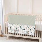 Whimsical Animals Baby Blankets for Girl Boy Cute Animals Spring Soft Mink Dotted Backing Double Layer Swaddle Blanket Bear Deer Bunny Rainbow Greenery Bed Throw for Infant Toddler Nursery 30x40