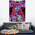 Yeoiat FantasyTapestry Anime Tapestry for Bedroom Cool Tapestries Wall Hanging for Dorm Living Room (Pink, 36.00" x 48.00")