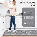 LuxStep Kitchen Mat Waterproof Kitchen Rugs for Floor Cushioned Anti-Fatigue Mat Non-Slip Standing Desk Mat Comfort Floor Mats for House Sink Office 17.3" x 60"-4/5 Inch Grey
