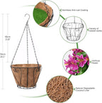 INQCMY Artificial Hanging Flowers in Basket for Spring Summer Outdoor Porch Decoration,UV Resistant Fake Silk Violet in Planter Realistic for Outside Home Patio Balcony Garden Yard Decor
