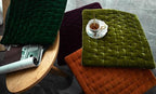vctops Luxury Velvet Square Chair Pad Thin Soft and Comfy Chair Cushion Tufted Indoor Seat Cushion Pillow Tatami (Green,17"x17")