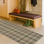 Kitchen Runners Non Skid Washable 6ft - Farmhouse 2x6 Jute Runner Rug for Hallway, Washable Outdoor Carpet for Entryway Indoor, Non Slip Woven Green Plaid Decor