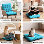 Tiita Outdoor Cushions Square Floor Pillow Thicken Tufted Seat Pad Large Floor Cushion for Yoga Meditation Living Room