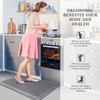 HappyTrends Kitchen Floor Mat - 4/5 Inch Thick Anti-Fatigue Kitchen Rug,Waterproof Non-Slip Kitchen Mats and Rugs Heavy Duty Ergonomic Comfort Rug for Kitchen,Office,Sink,Laundry,(22"x36", Gray)