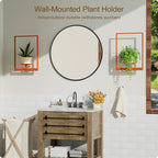 Orange Metal Wall Plant Holder - 3-Pack Wall Mounted Plant Stands and Hanging Holders for Indoor Planter and Flower Pot -Rectangle Decor Shelf for Plant Storage (Pot Not Included)