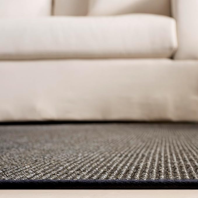 Martha Stewart x SAFAVIEH Area Rug Collection - 5' x 8', Charcoal, Sisal & Jute, Farmhouse Style, Ideal for Living Room, Bedroom, Office, Dining Space (MSR9501F)