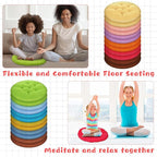 Tinideya 24 Pcs Round Floor Cushions Floor Pillows Meditation Seat Pillows Flexible Seating for Adults Kids, Chair Cushions for Classroom, Nursery, Living Room, Yoga(Medium 15.7 Inch,Colorful)