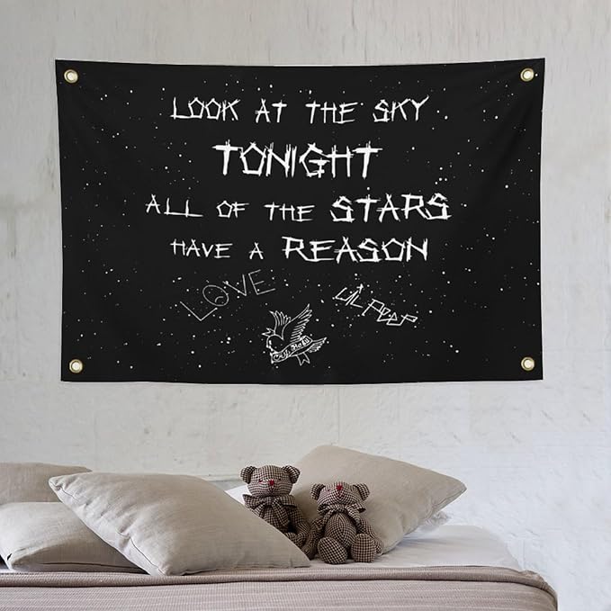 Lil Peep Tapestries Love Rapper Tapestry 3x5 ft Wall Hanging Room Art Home Decoration Gift Bedroom Decor Living Room Door Curtain Balcony