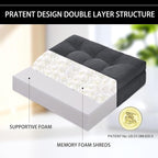 HAVARGO Recliner Cushions for Elderly with Lumbar Support, Patent Design 20x20x5 Inch Thick Chair Cushion Soft Tufted Dual Layer Booster Seat Cushions for Seniors Recliner Risers Gray 1 Set